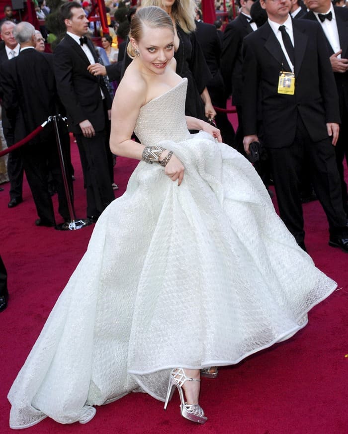 Amanda Seyfried in Giorgio Armani Privé at the 82nd Annual Academy Awards, Oscars, at the Kodak Theatre in Los Angeles, California on March 7, 2010