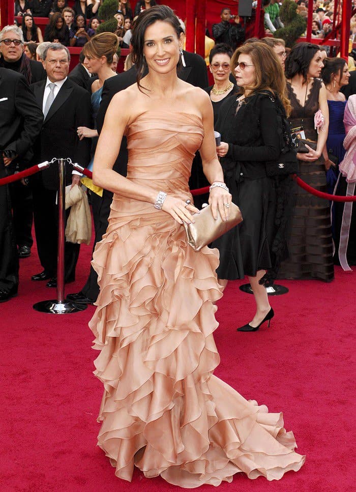 Demi Moore in Versace at the 82nd Annual Academy Awards, Oscars, at the Kodak Theatre in Los Angeles, California on March 7, 2010