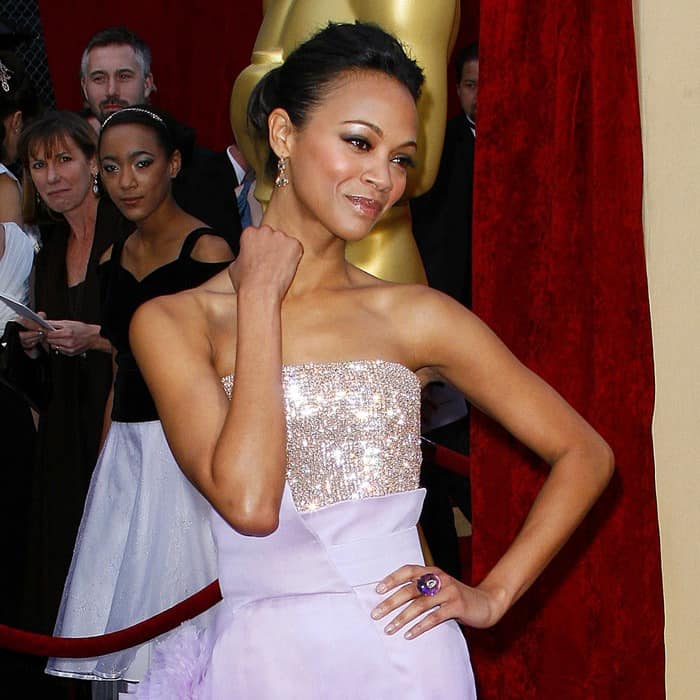 Zoe Saldana in Givenchy at the 82nd Annual Academy Awards, Oscars, at the Kodak Theatre in Los Angeles, California on March 7, 2010