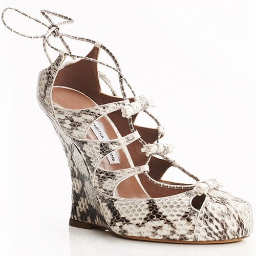 Tabitha Simmons Drusilla Snakeskin Wedge Pumps in natural and white