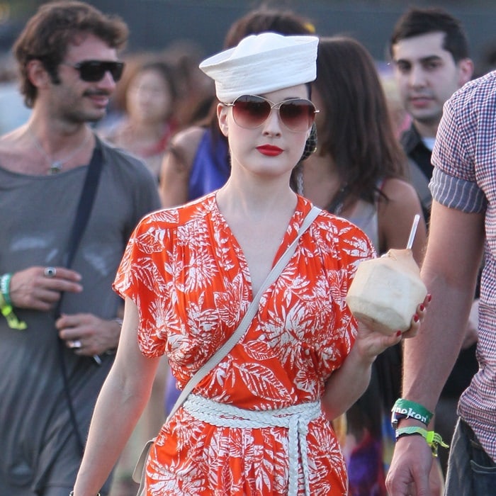 Dita Von Teese at the 2011 Coachella Valley Music and Arts Festival - Day 1 - in Indio, California, on April 17, 2011
