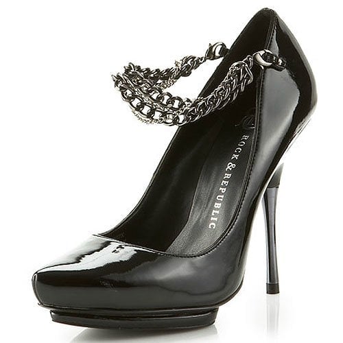 Rock & Republic 'Alayna' Chain Pumps in Black Patent Leather