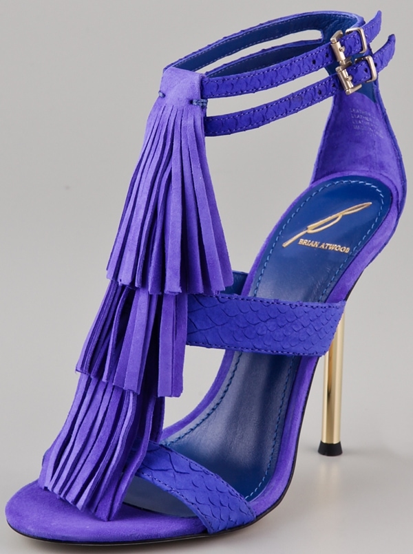 Blue B Brian Atwood Luciana Suede Fringe Sandals