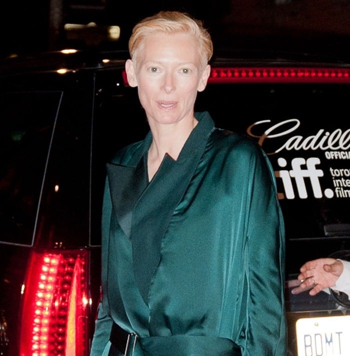 Tilda Swinton attends the 2011 Toronto Film Festival premiere of 'We Need To Talk About Kevin' in Toronto on September 9, 2011