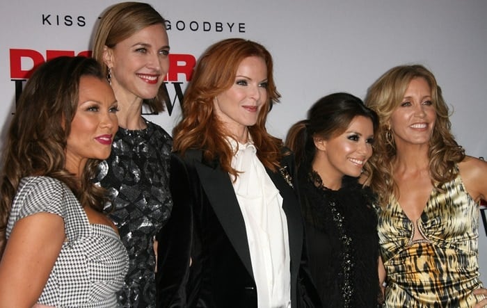 Vanessa Williams, Brenda Strong, Marcia Cross, Eva Longoria and Felicity Huffman at the 'Desperate Housewives' Final Season Kick-Off Party held at Wisteria Lane in Universal Studios in Los Angeles on September 21, 2011
