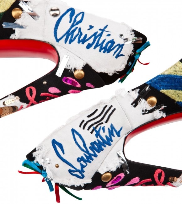 Christian Louboutin outdid himself once again for the Daffodile Brodee is such a work of art