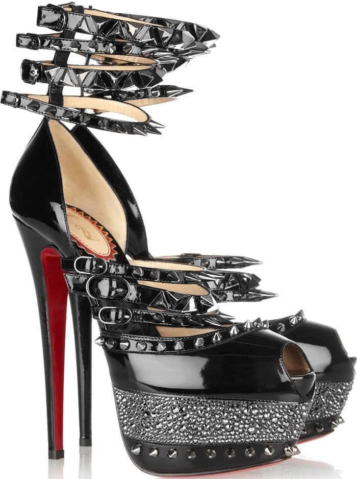 Christian Louboutin Black 20th Anniversary Isolde 160 Patent leather Sandals