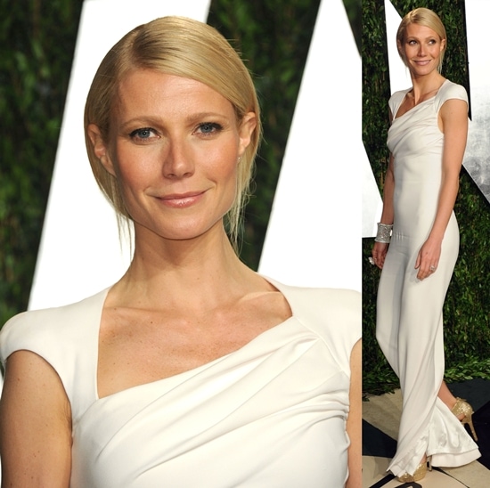 Gwyneth Paltrow wearing a white Tom Ford gown