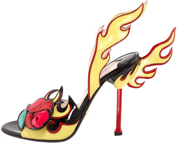 Prada rose toe flame sandal