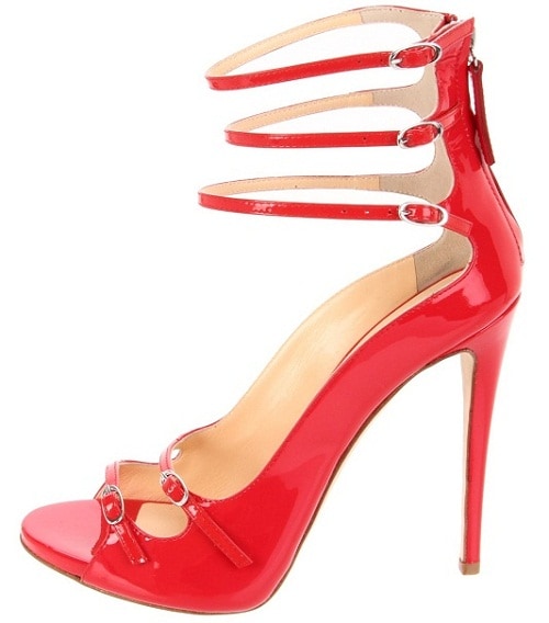 Giuseppe Zanotti Multi-Ankle Strap Sandal in Red Gloss