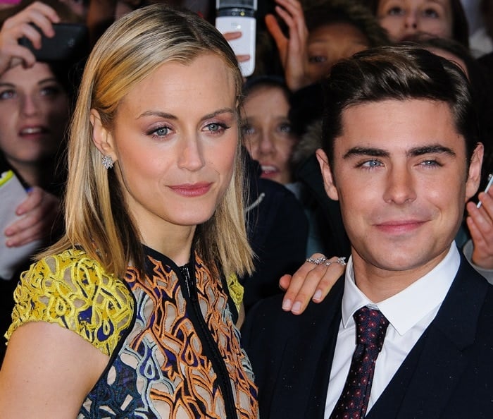 Zac Efron and Taylor Schilling attend "The Lucky One" UK premiere at the Bluebird Cafe at the Chelsea Cinema on the King's Road in London, England on April 23, 2012