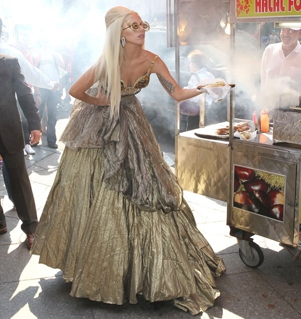 Lady Gaga at a photo shoot for Vanity Fair in New York on September 12, 2011