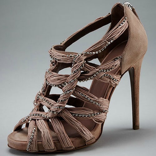 Tabitha Simmons twisted crystal sandals