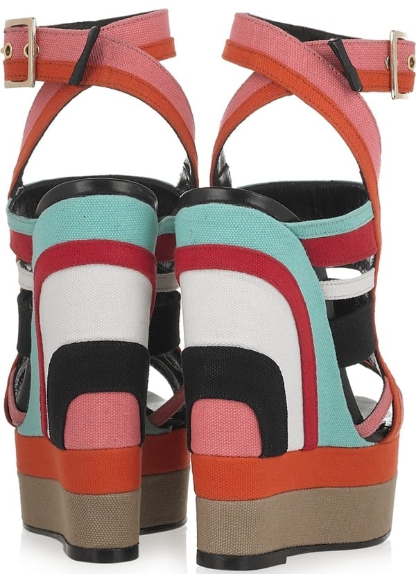 Pierre Hardy Canvas Multicolor Wedge Sandals