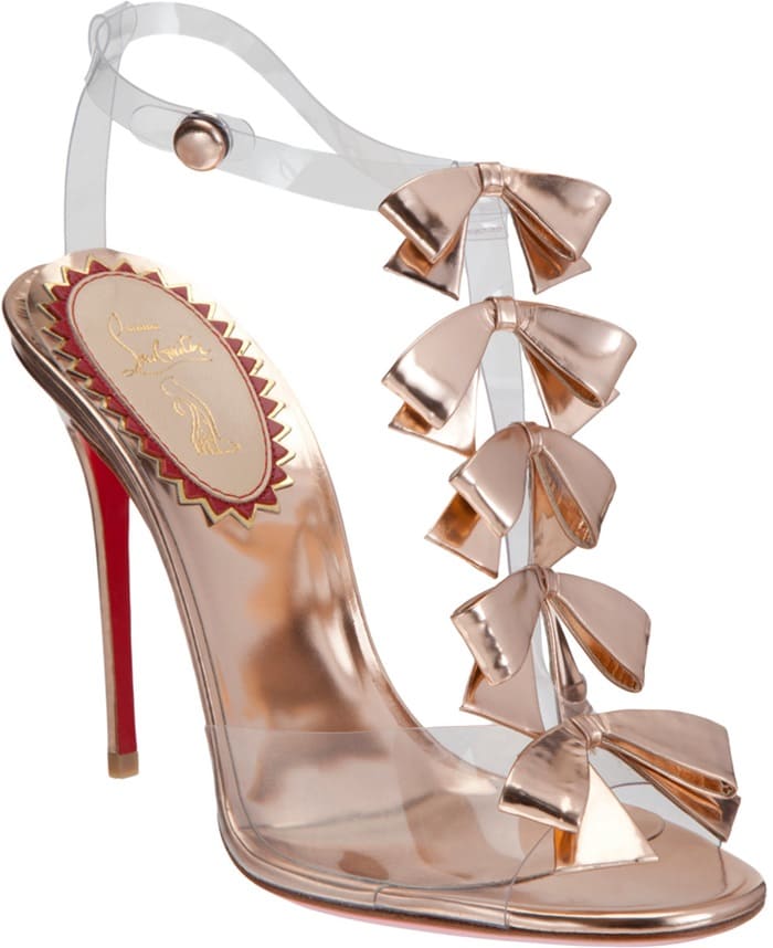 Christian Louboutin Gold Bow Bow Sandals 