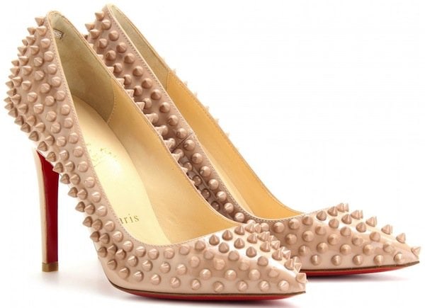 Christian Louboutin Pigalle Spikes Pumps in Nude