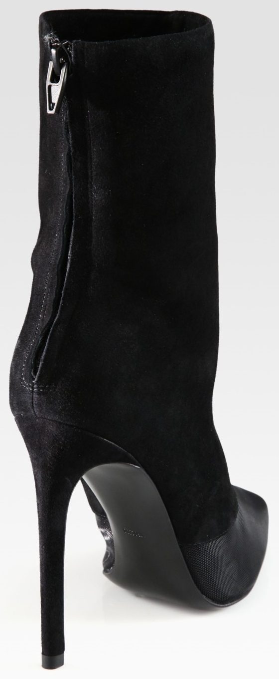 Alexander Wang Cameron Mesh and Suede Boots Back