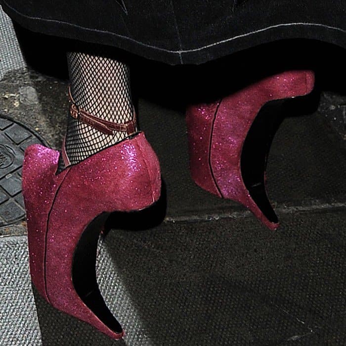 Lady Gaga wearing heelless Nina Ricci wedges