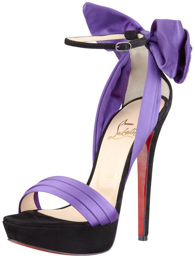 Christian Louboutin Vampanodo Satin Bow Red Sole Sandals