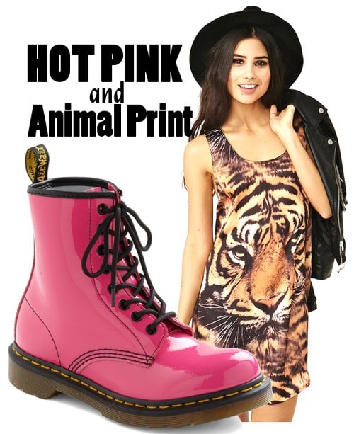 hot pink and animal print