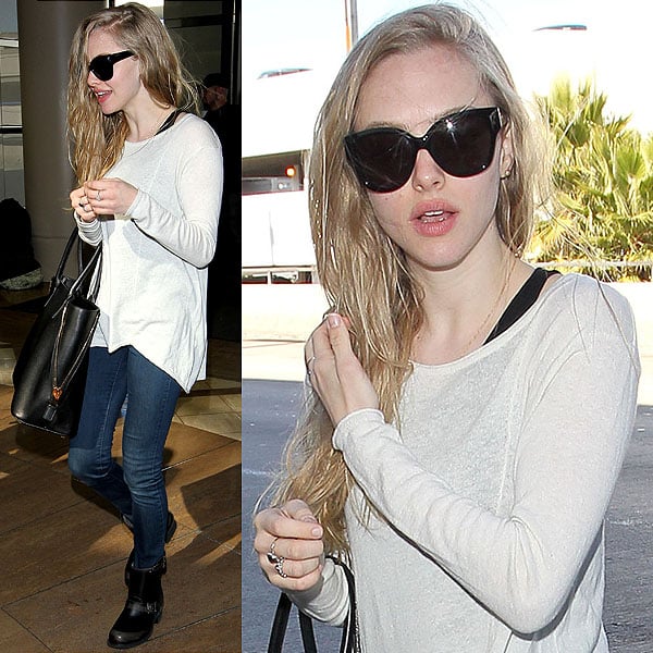 Amanda Seyfried's ensemble is probably the closest to how we ourselves look when we travel