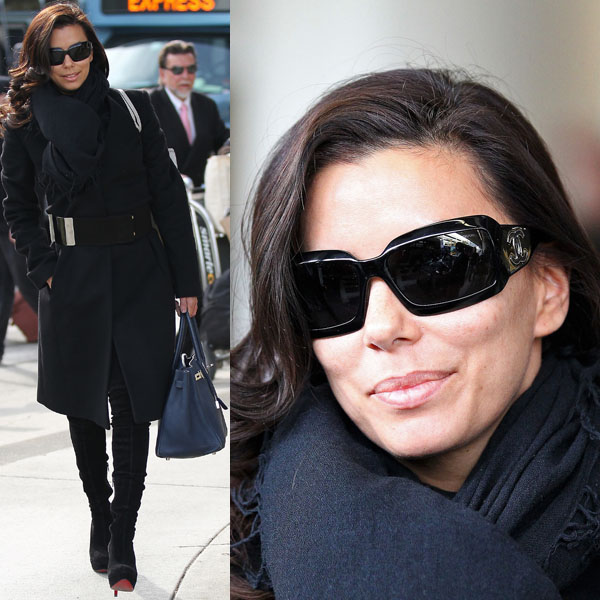 Eva Longoria's choice to wear thigh-high boots to travel is expected