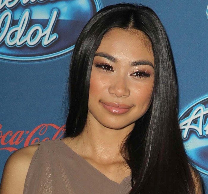 Jessica Sanchez attends the American Idol Season 12 premiere event held at Royce Hall at University of California Los Angeles, in Los Angeles, California, on January 9, 2013