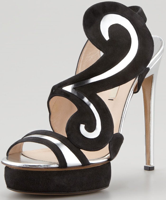 Nicholas Kirkwood Suede 'Swirl' Metallic Sandals