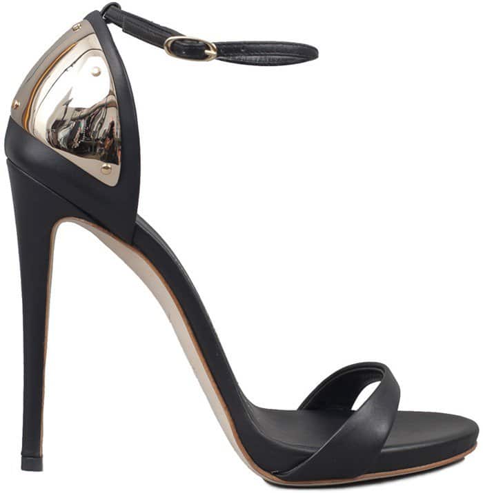 Giuseppe Zanotti Black Ankle Strap Sandals with Metal Detail