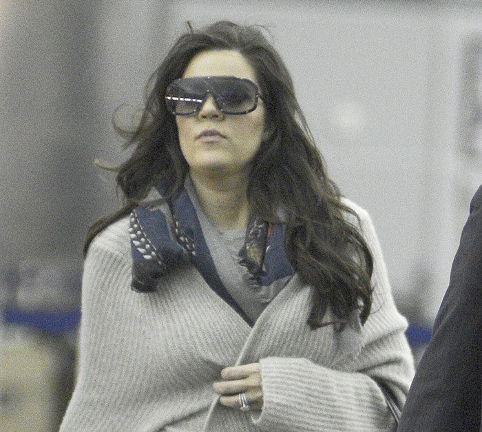 Khloe Kardashian Odom at the JFK Airport in New York City on January 31, 2013