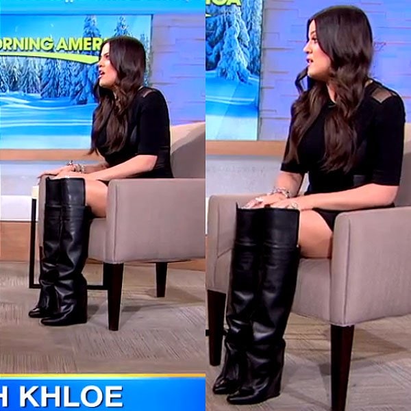 Khloe also wore the boots for her appearance on 'Good Morning America' later that day