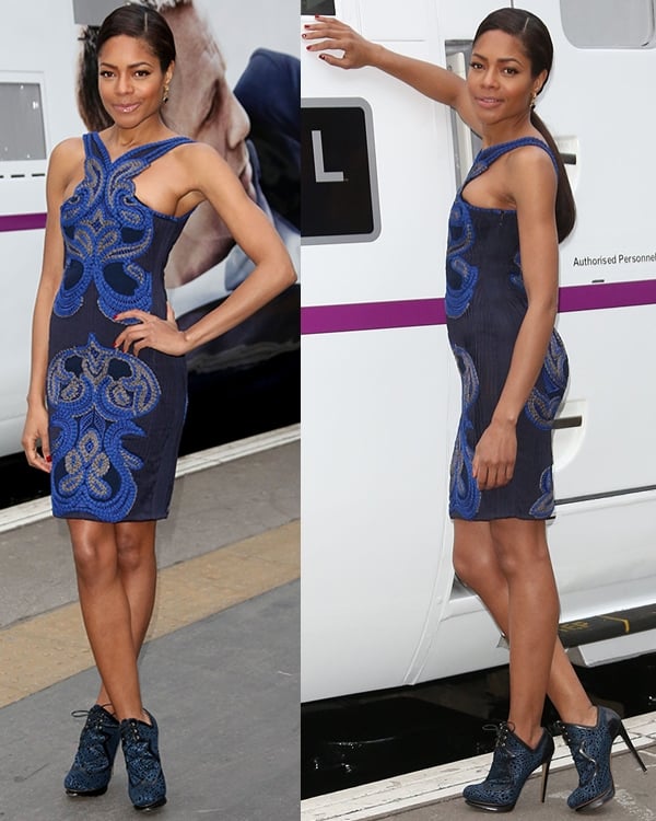 Naomie Harris unveils the Skyfall train at Kings Cross station February 16