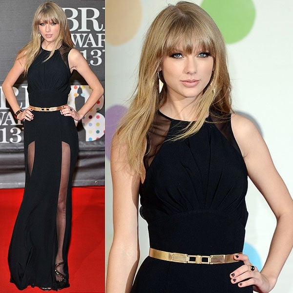 Taylor Swift steps out for the 2013 BRIT Awards held at O2 Arena in London, England on February 20, 2013