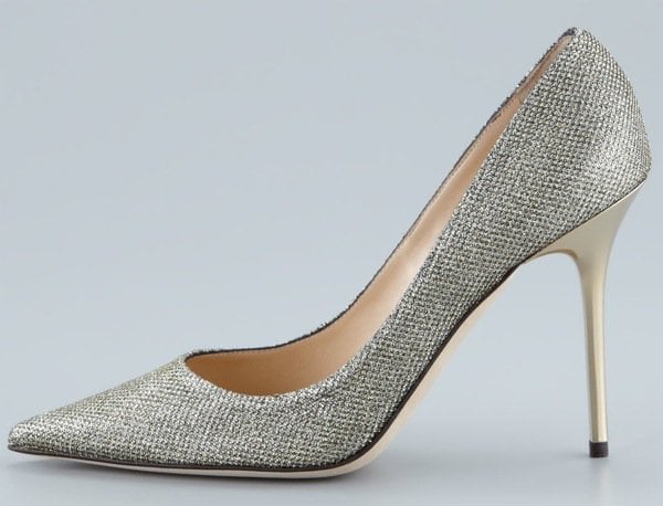 Jimmy Choo Abel Glitter Pointed Pump, Light Bronze $595.00 Outstep