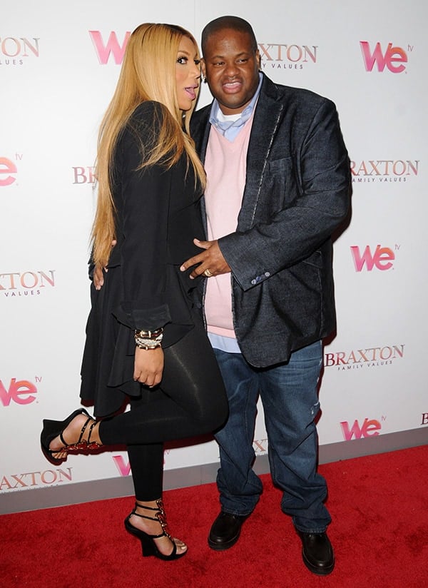 Tamar Braxton and Vince Herbert at We TV's premiere of Braxton Family Values at STK