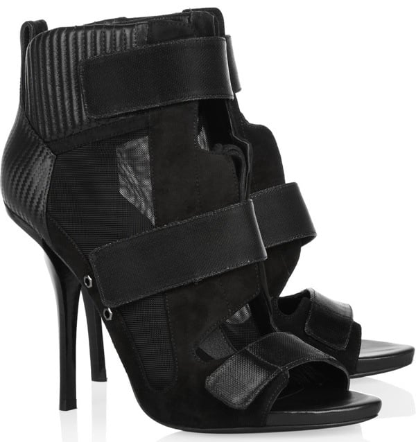 ALEXANDER WANG Noemi suede, mesh and leather sandals