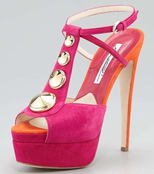 Brian Atwood Clizia Studded Suede Sandals