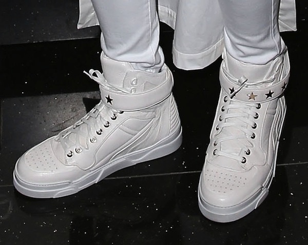 Ciara wearing white Givenchy high top sneakers