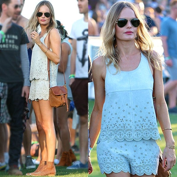 Kate Bosworth nailed the Coachella look with her scalloped top and shorts combo