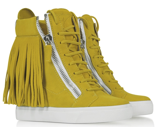 Lorenz Fringe Wedge Sneaker Yellow