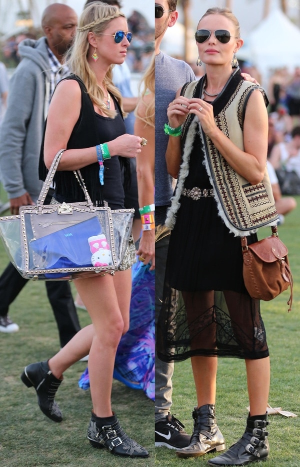 Nicky Hilton and Kate Bosworth at the Coachella Festival in Indio on April 13, 2013