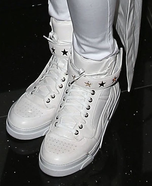 Ciara wearing white Givenchy high top sneakers