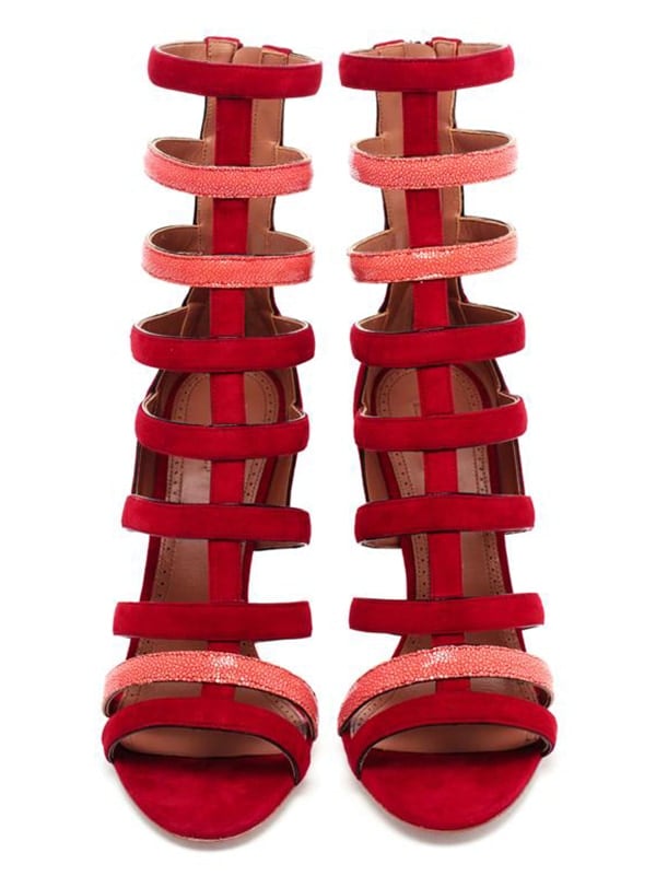 Azzedine Alaia Suede and Stingray Strappy Sandals