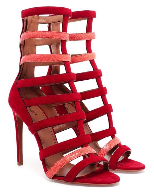 Azzedine Alaia Suede and Stingray Strappy Sandals