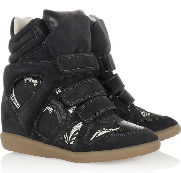 Isabel Marant "Bekket" High-Top Wedge Sneakers in Black
