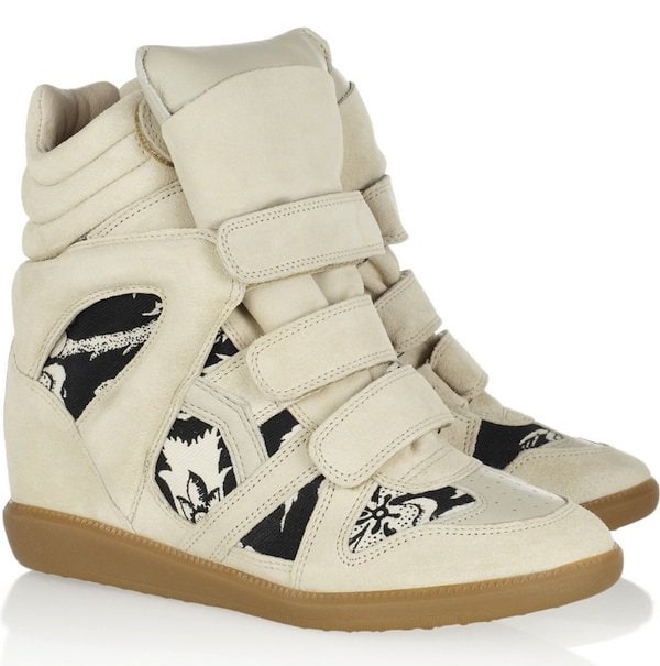 Isabel Marant "Bekket" High-Top Wedge Sneakers in White