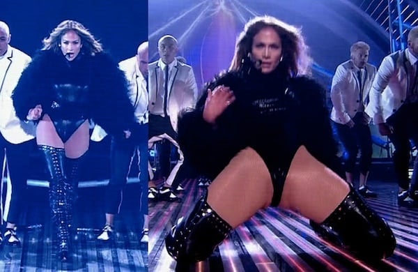Jennifer Lopez performing her latest single, Live It Up, in a very controversial outfit on Britain's Got Talent in London on May 28, 2013
