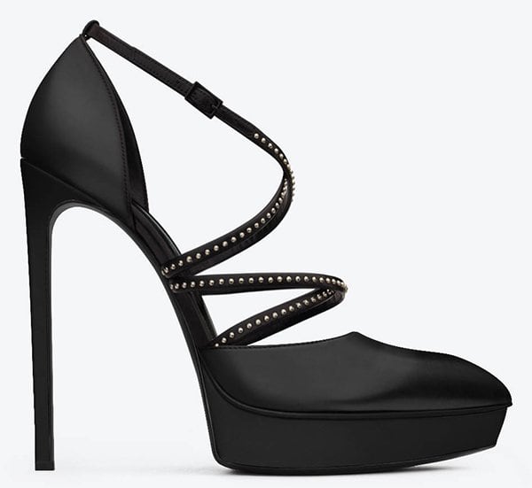 Saint Laurent Black Strappy Janis Heels