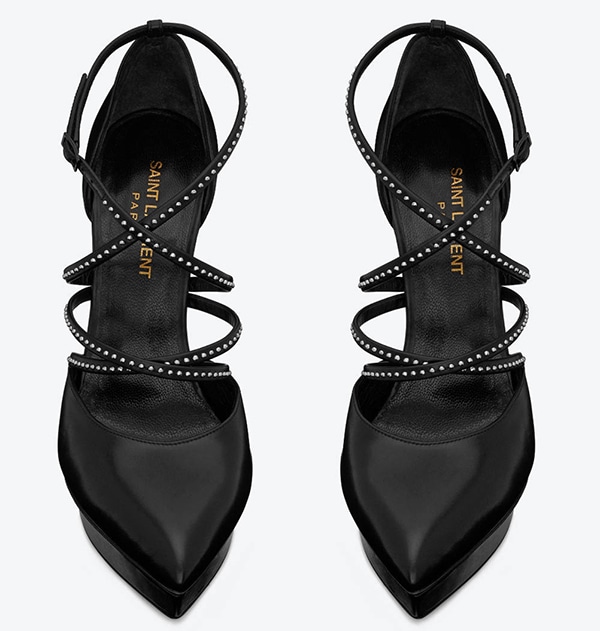 Saint Laurent Black Strappy Janis Heels