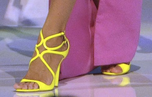Heidi Klum walking tall in Jimmy Choo Lance sandals